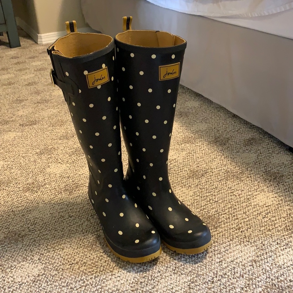 Polka Dot Joules Rain Boots-Size 9